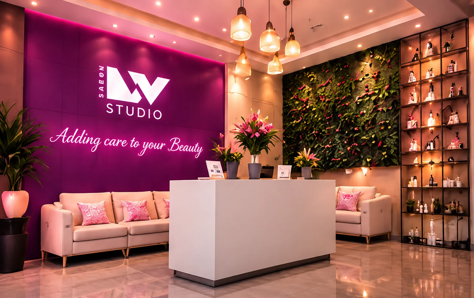 VV Studio Luxury Salon Interior and Reception VV Studio luxury salon interior and reception