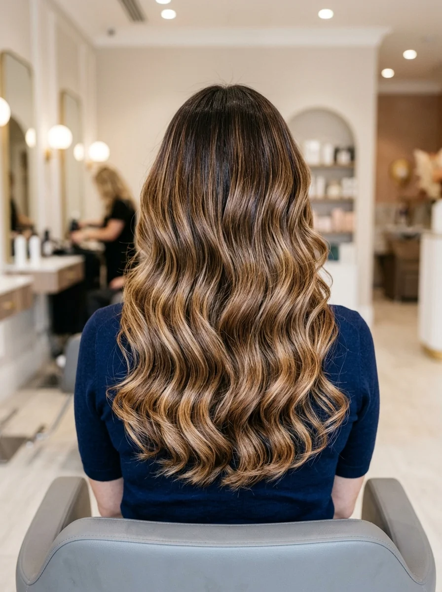 VV Studio Balayage Hair Waves Balayage waves hairstyle at VV Studio