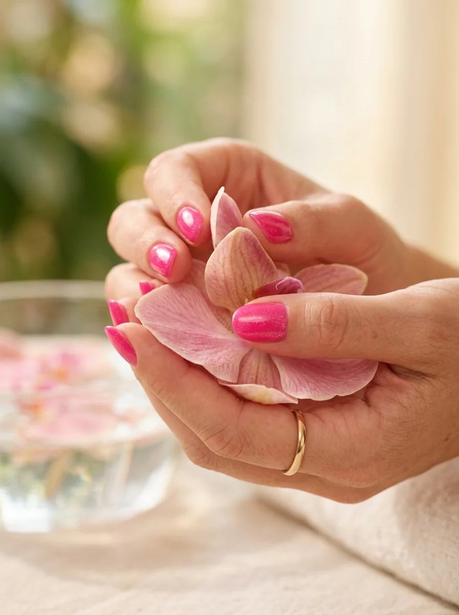 VV Studio Rose Quartz Nail Art Rose quartz nail art at VV Studio